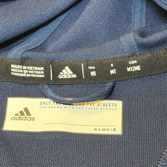 Adidas Under the Lights Full Zip Jacket Navy Men’s Size Medium Tall - Picture 5 of 6